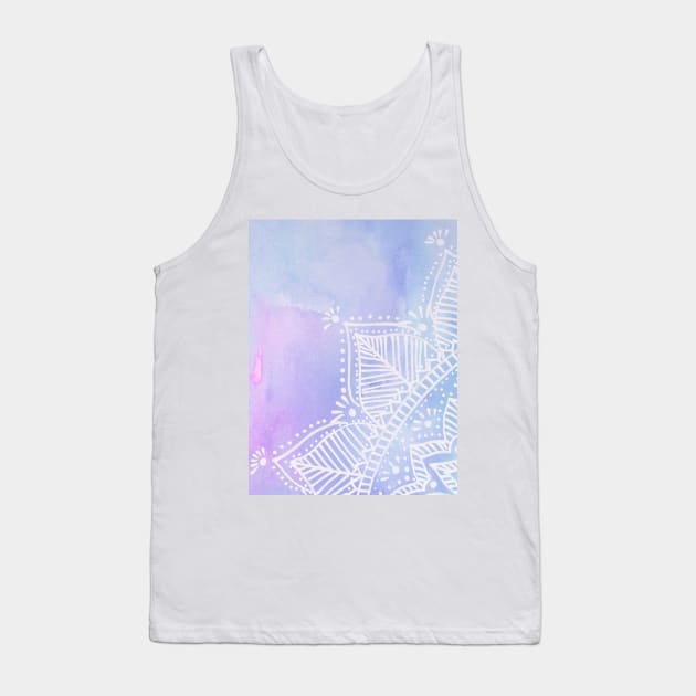 Doodled mandala on watercolor background - lilac Tank Top by wackapacka